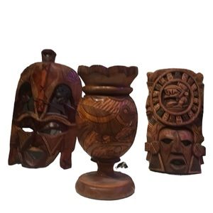 Hancarved wood decor